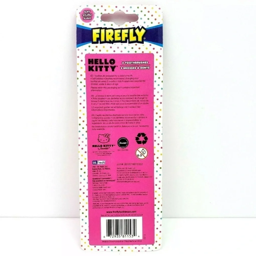 🆕 Firefly Hello Kitty Kid’s Toothbrushes
